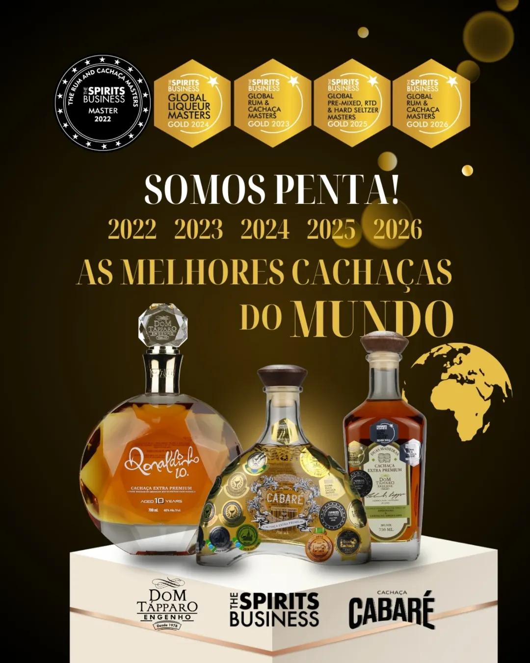 Dom Tápparo, penta campeón en The Spirits Business: cinco años entre las mejores cachaças del mundo