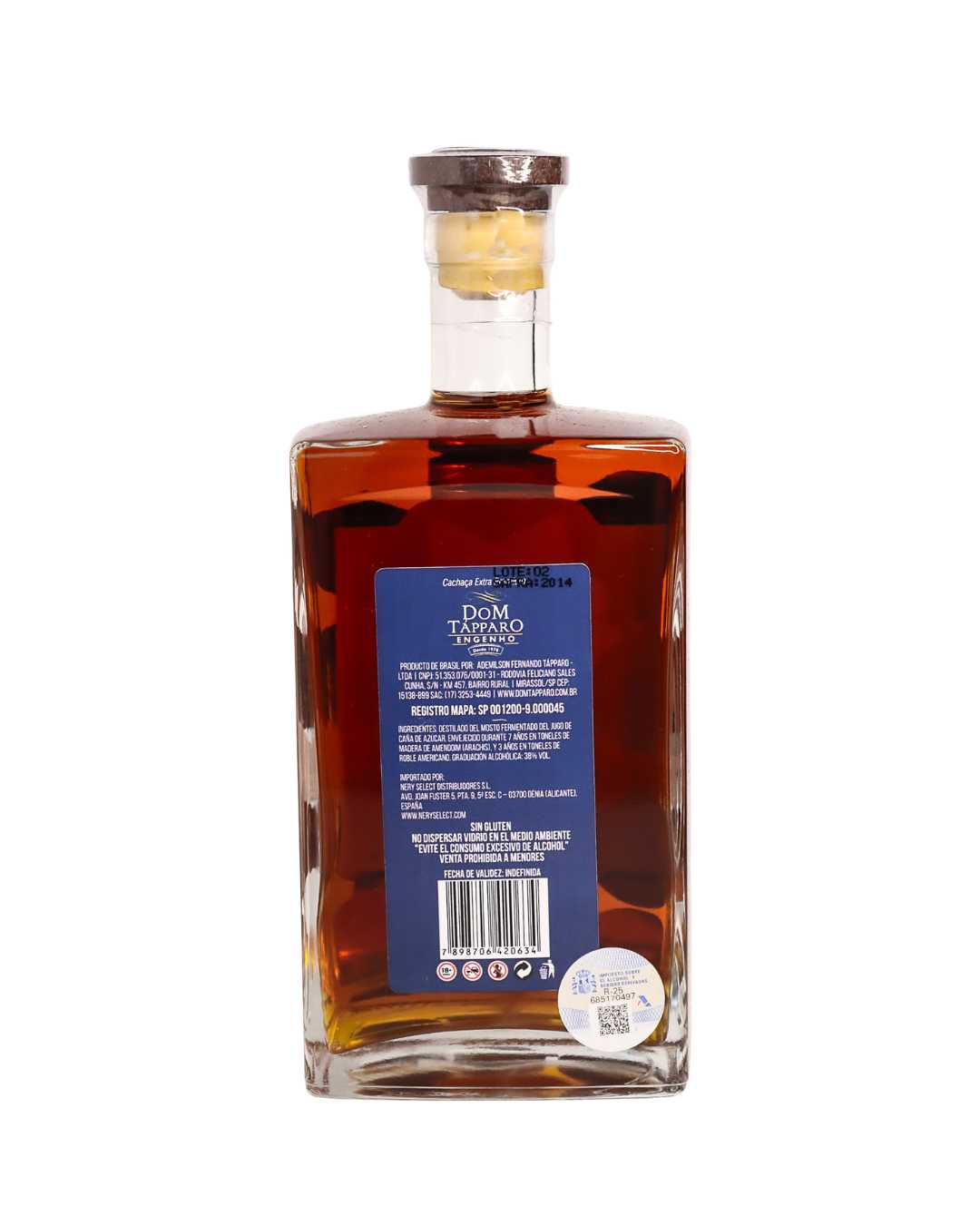 Cachaça Extra Premium 10 años · Roble Americano - Dom Tápparo