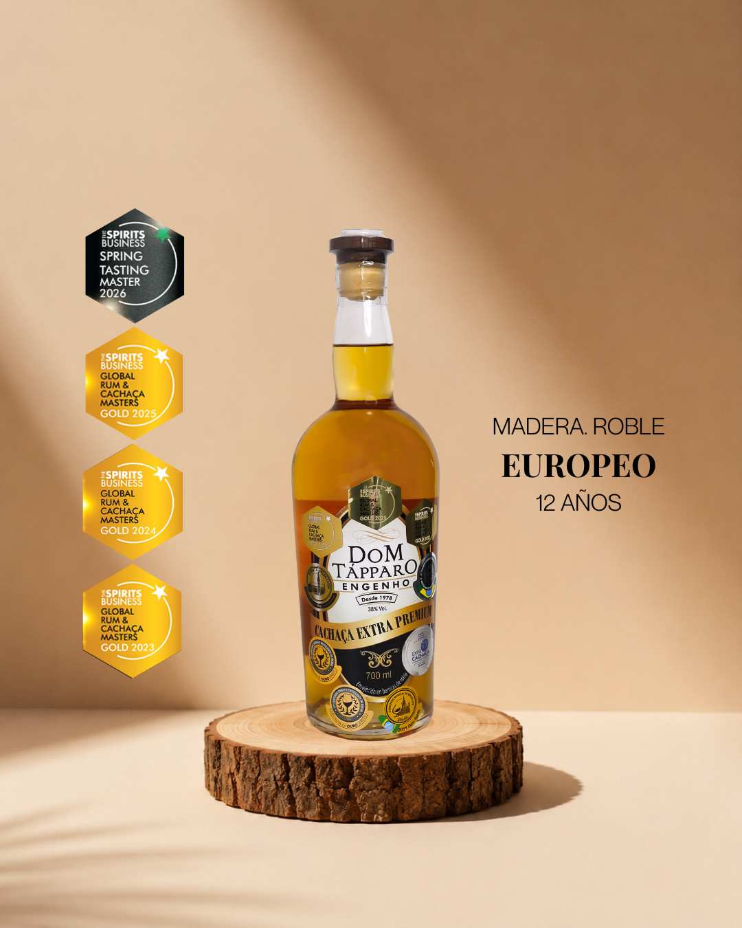 Cachaça Extra Premium · Roble Europeo 12 Años - Dom Tápparo