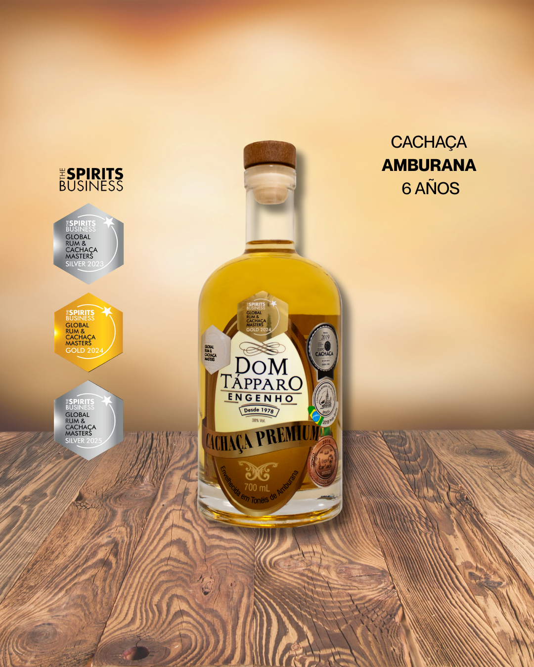 Cachaça Premium 6 Años · Amburana - Dom Tápparo