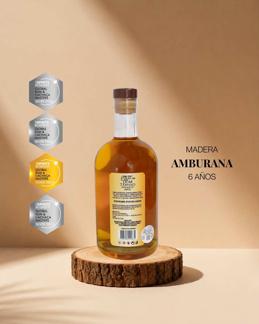Cachaça Premium 6 Años · Amburana - Dom Tápparo