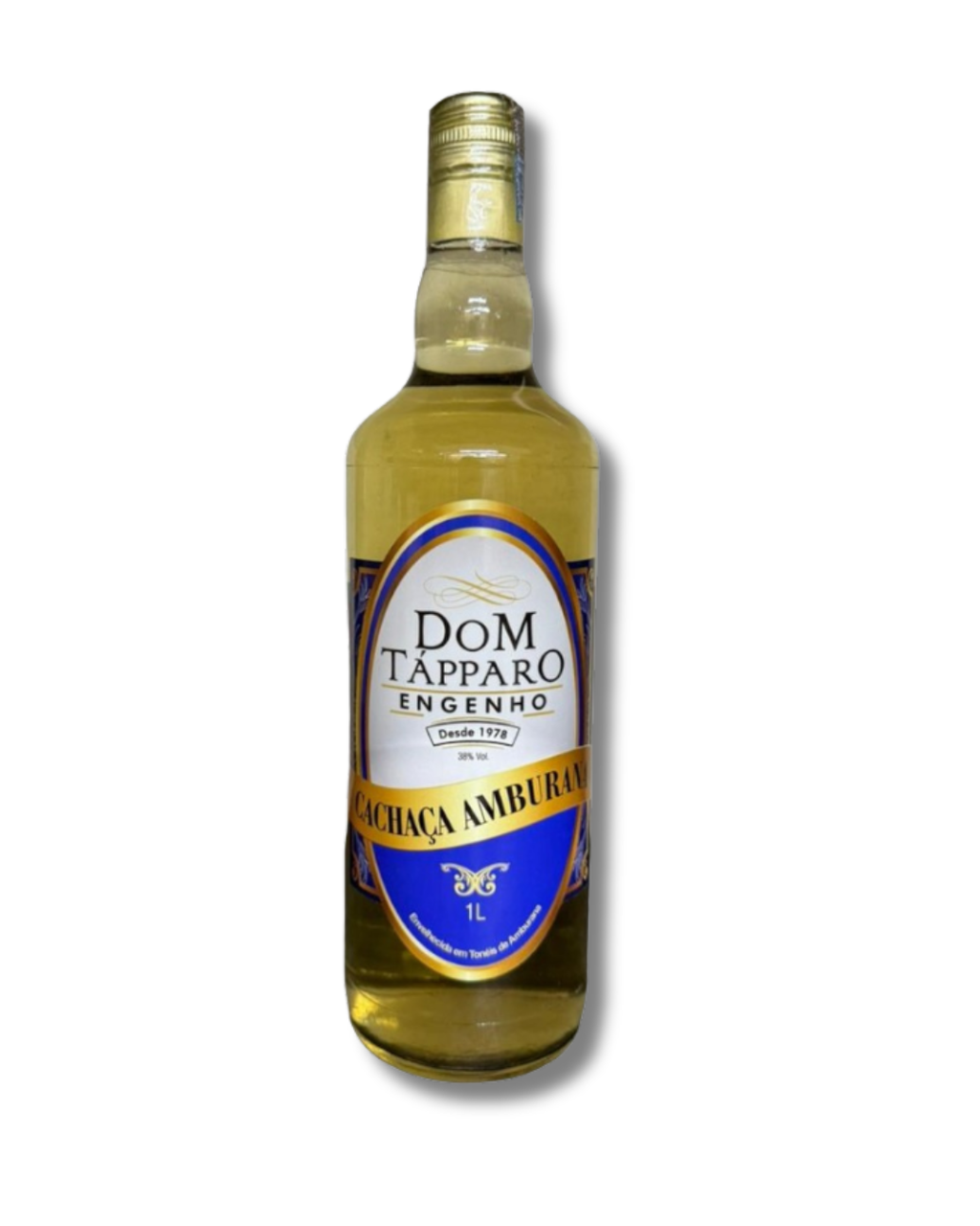 Botella de Cachaça Dom Tápparo Amburana de 700 ml, edición envejecida 1 año en barricas de amburana brasileña.