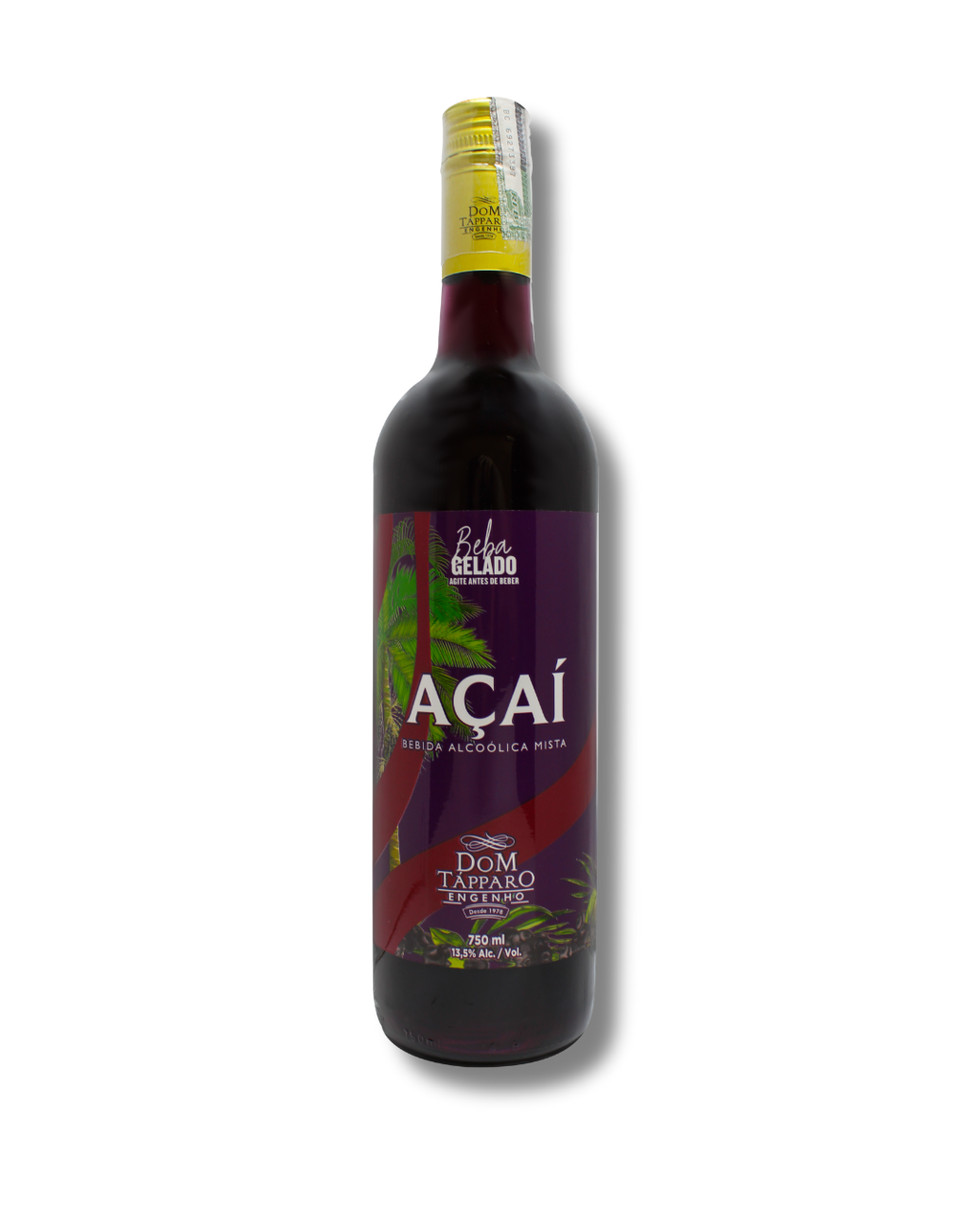 Botella de Licor Crema de Açaí Dom Tápparo de 700 ml – licor brasileño cremoso y afrutado.