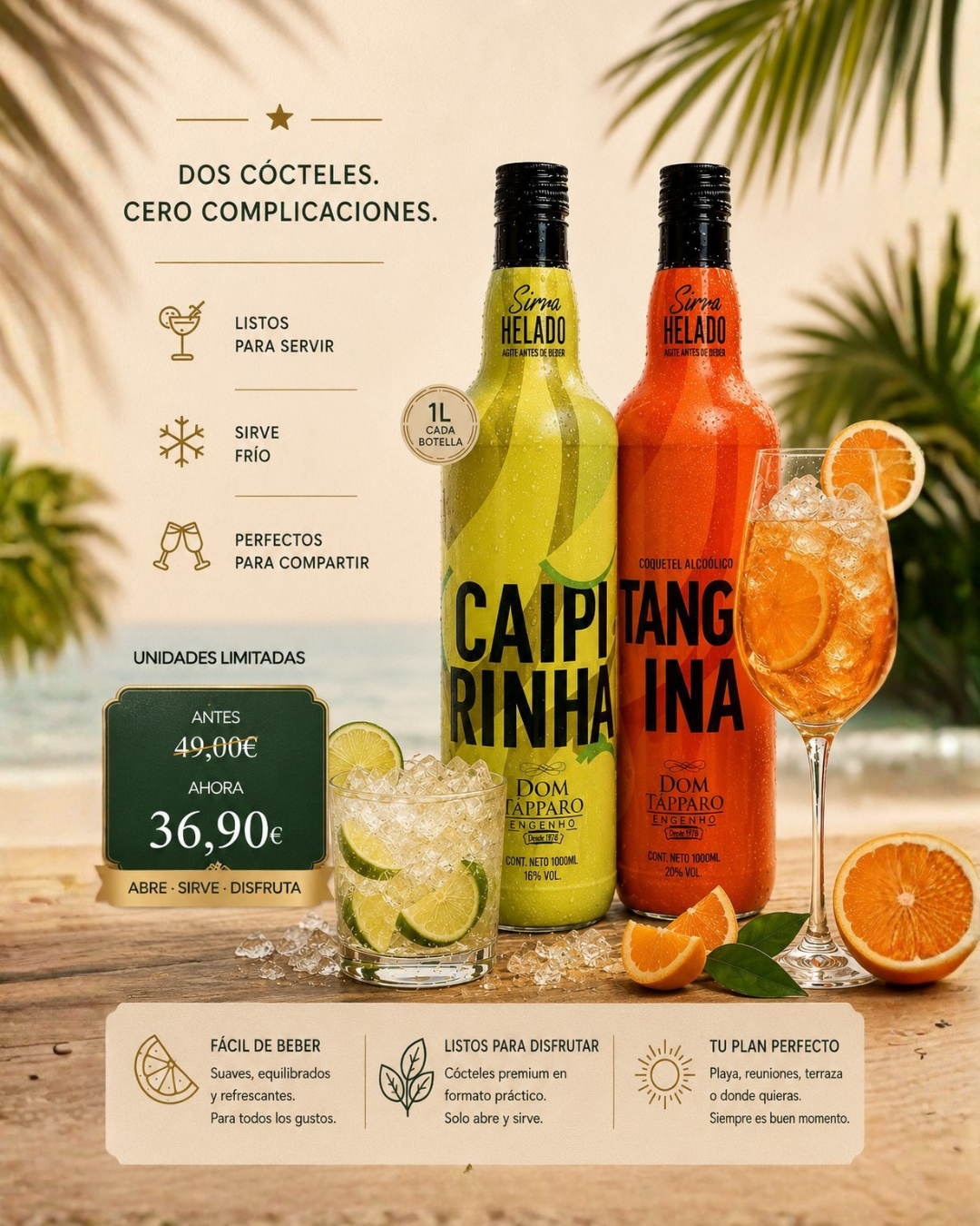 Pack Cócteles Listos – Caipirinha & Mandarina